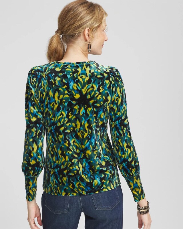 Ikat Velvet Long Sleeve Tee - image 3